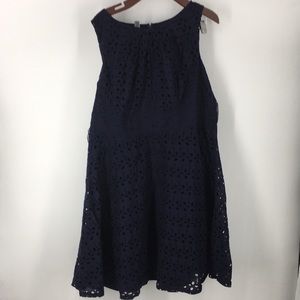 C& B Blue Cotton Lace  Sleeveless Dress (K2024)